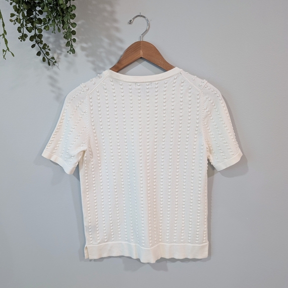 Premise Cream Ribbed Fitted Short Sleeve Tee - Picture 4 of 7